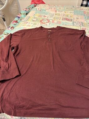 Red Head Brand Co. Men's Long-Sleeve Henley Shirt - Burgundy